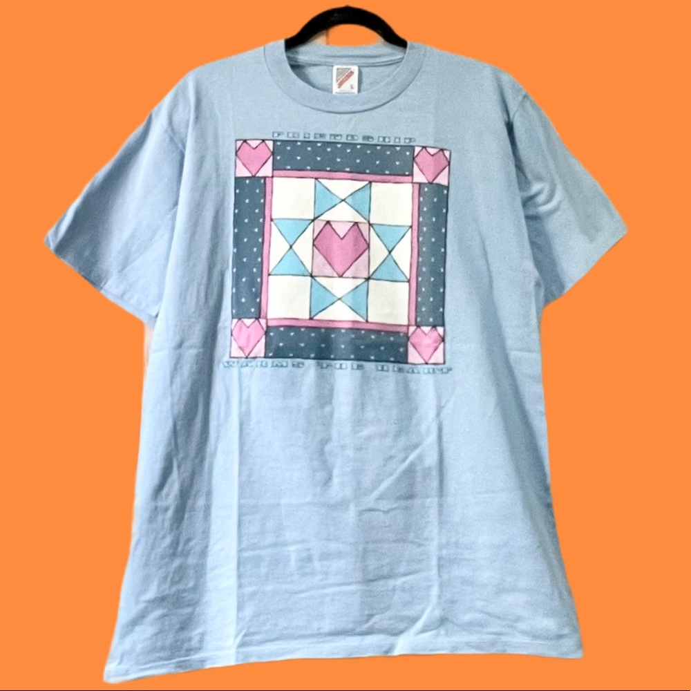 Vintage 90s Pretty Heart Quilt Tee